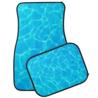 Aqua Water Pattern With Reflection Waves Car Floor Mat