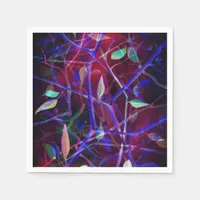 Art Deco pattern - burgundy abstract leaves Paper Napkins