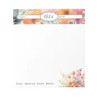 Simple Minimal Floral Everyday Notepad