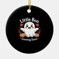 Cute Halloween Pregnancy Announcement Ceramic Ornament