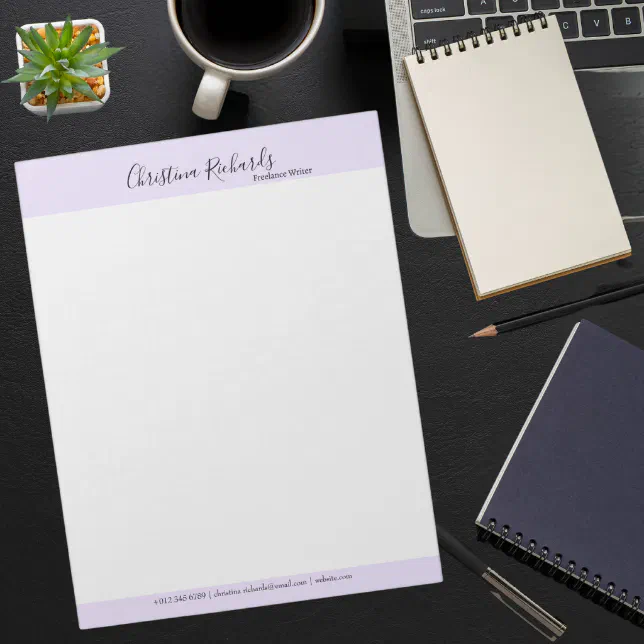 Stylish Violet Minimalist Notepad