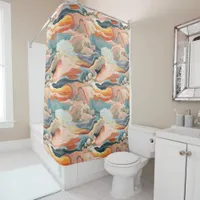Cozy Autumn Colors Abstract Digital Art Shower Curtain