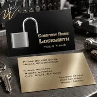 Modern Foil Locksmith Open Lock Business Cards