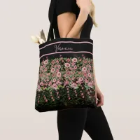 Pink Black Floral Tote