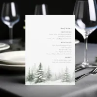 Rustic Winter Wedding Menu Forest Green ID1049