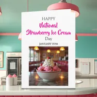 Happy National Strawberry Ice Cream Day | Jan 15th Card