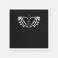 Skeleton Woman With Red In Heart Made Of Hands Fes Napkins
