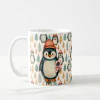  Vintage Penguin with Candy Canes Christmas Coffee Mug