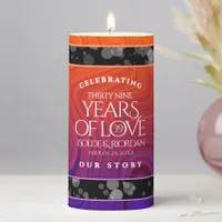 Elegant 39th Agate Wedding Anniversary Celebration Pillar Candle