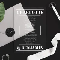 Modern Bold White Minimalist Wedding Program