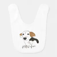 Cute Dog Line Art - PAW-five Baby Bib