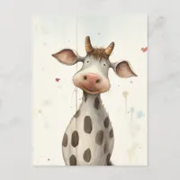 Funny Cute Cow Ai Art Postcard