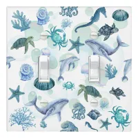 Under the Sea Blue Watercolor on white | Light Switch Cover