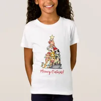 Cute Meowy Catmas Cats Christmas Tree T-Shirt
