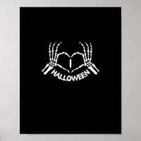 Skeleton Hand Heart Lazy Halloween Costume Funny Poster