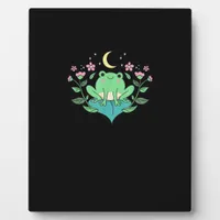Cottagecore Goblincore Moon Flowers Forest Frog Mu Plaque