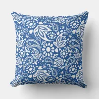 Boho Hippie Paisley Print Outdoor Pillow