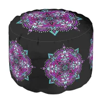 Purple and Teal Mandala   Pouf