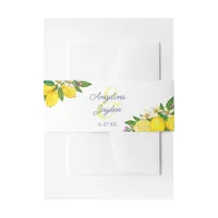 Elegant Summer Yellow Lemon Wedding Invitation Belly Band