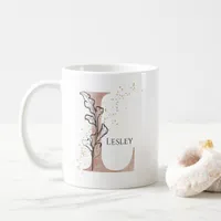 Monogram Initial Modern Letter L Boho Personalized Coffee Mug