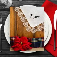 Rustic Poinsettia and Plaid Winter Wedding Menu