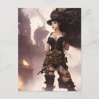 Fantasy Steampunk Woman  Postcard