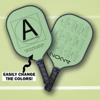 Light Green 2024 Calendar Business Club Logo Pickleball Paddle