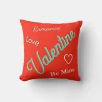 Vibrant Red Elegant Custom Message Valentine's Day Throw Pillow