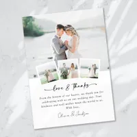 Modern Multi Picture Love & Thanks Wedding Thank You Card