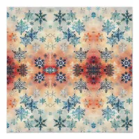 Vintage Snowflakes Pattern - Poster