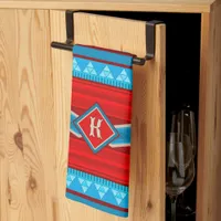 Southwest River Canyon Red Turquoise Monogrammed  Kitchen Towel