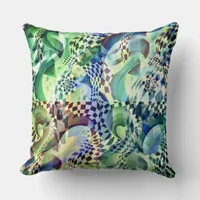 Diffusion pattern - green shades throw pillow