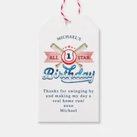 Baseball Birthday Party Thank You Gift Tag 