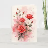 Red Roses Valentine's Day Anniversary Card