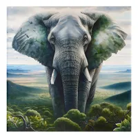 Close up of Elephant Face, Tusks, Trunk Acrylic Print