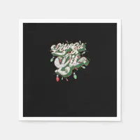 Let's Get Lit - Funny Drinking Christmas Light Gra Napkins
