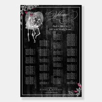 Skeletons Gothic Wedding Seating Chart ID866 Foam Board