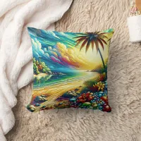 Gorgeous Ai Art | Coastal Beauty   Throw Pillow