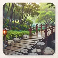 Tranquil Escape - Japanese Garden Paper Coaster