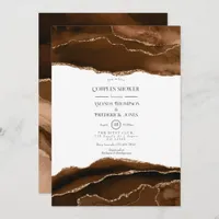 Desert Gold Watercolor Agate Couples Shower Invitation