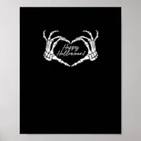 Skeleton Heart Hands, Happy Halloween Skeleton, Ha Poster