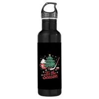 Tis The Season Hockey Coffee Tree Hockey Christmas Stainless Steel Water Bottle