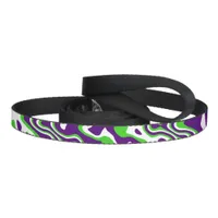 [Purple and Green] Swirls Op-Art Pet Leash