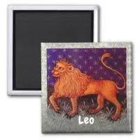 Leo Lion Zodiac Sign Horoscope Birthday Party Magnet