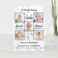  Elegant Marble Photo Collage Memorial Funeral Program
