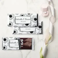 Black and White Sunflowers Wedding Hershey Bar Favors