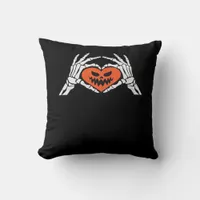 Skeleton Hands A Spooky Halloween Heart Classic Throw Pillow