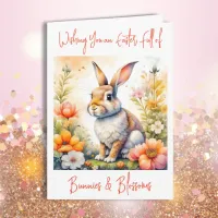 Sweet Easter Blessings Vintage Bunny Rabbit  Card