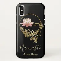 *~* Namaste Lotus Gold Glitter Zen Black Girly iPhone XS Case