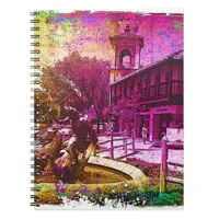 Vintage Neptune Fountain Colorful Grunge Notebook